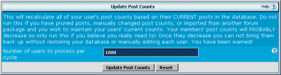 Update the vbulletin post count