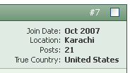 True Location: USA but wants to be in Karachi