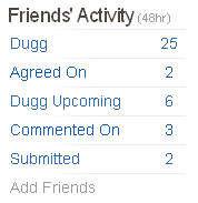 How I find the recent diggs from my friends