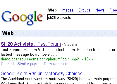 search google for sh20 activist