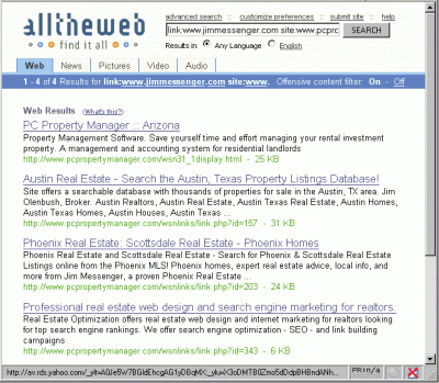 AllTheWeb for Jim Messenger and PC Property Manager